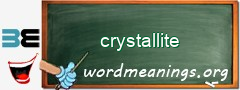 WordMeaning blackboard for crystallite